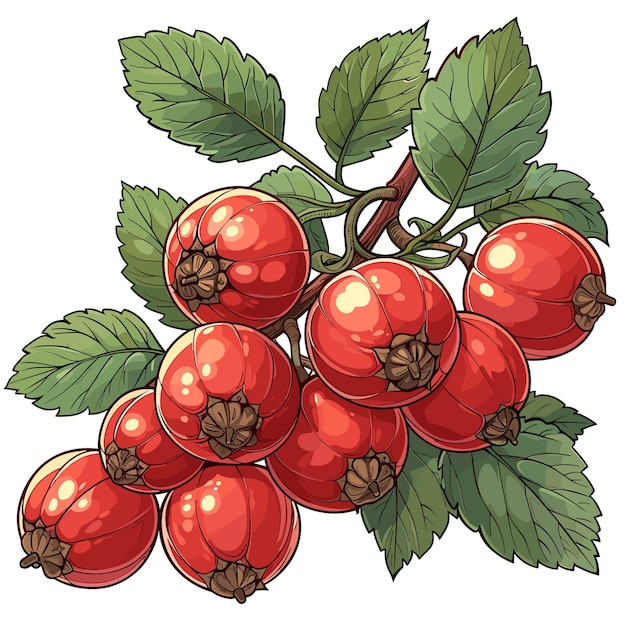 Eastern May Hawthorn Flat Colors Cartoon Isolated Transparent Background Images