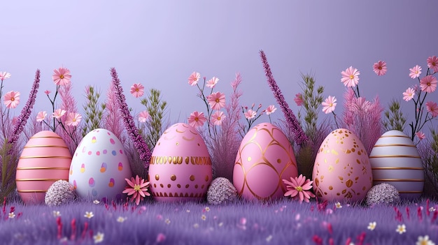 Easters charm a serene sunrise playful bunny or intricate still life adorned with pastels blossoms and eggs it captures the essence of family tradition and springs beauty generative ai