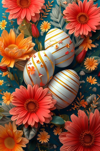 Easters charm a serene sunrise playful bunny or intricate still life Adorned with pastels blossoms and eggs it captures the essence of family tradition and springs beauty generative AI