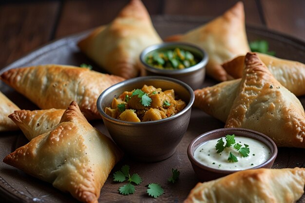 Easy baked indian samosas indian food | Premium AI-generated image