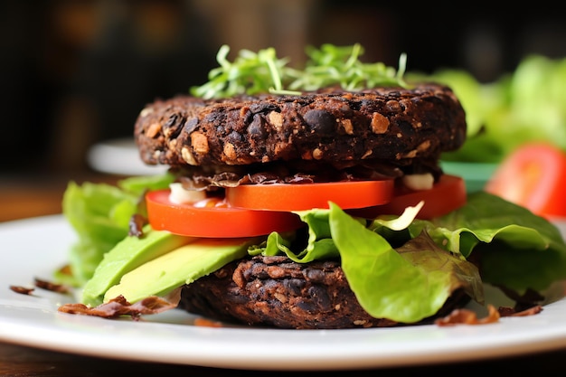 Photo easy black bean burger healthy meal