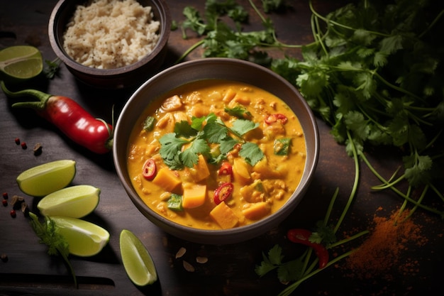 Easy Coconut Curry Vegan Recipe Food Photography