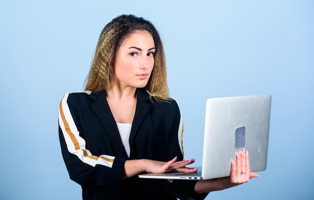 easy and fast woman work using computer agile business girl shopping on cyber monday happy student study online new technology in modern life blogging and digital marketing