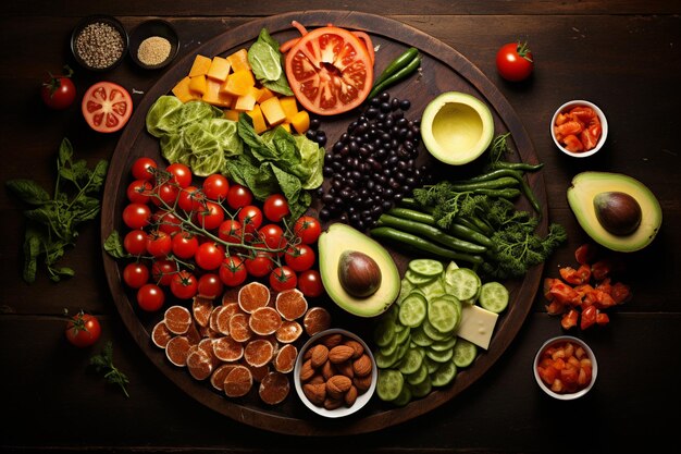 Photo easy flexitarian diet food arrangement ar c