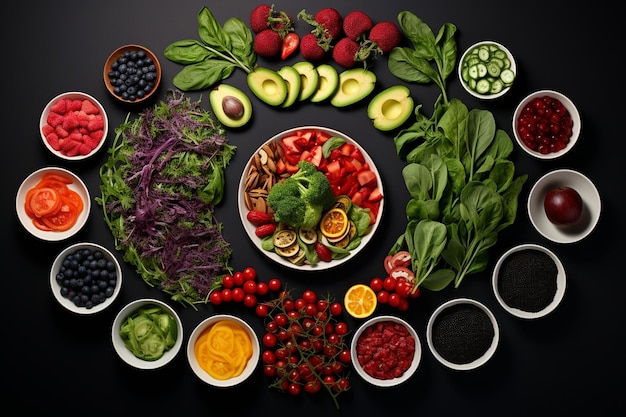 Photo easy flexitarian diet food arrangement