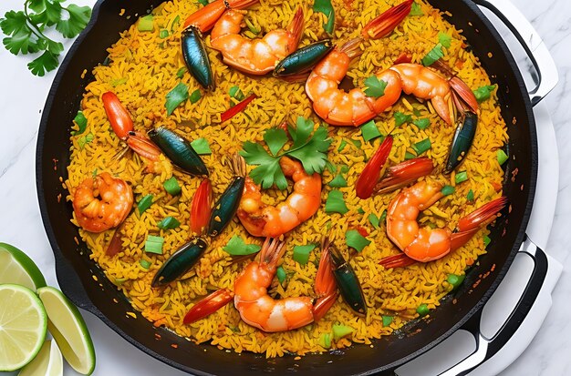 Easy prawn paella