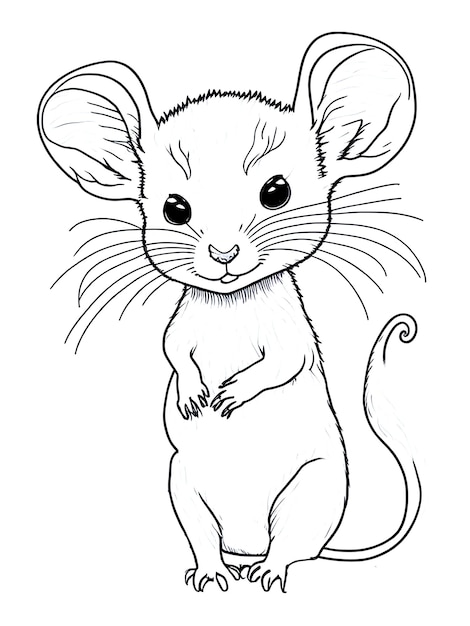 Photo easy rat coloring page for kids