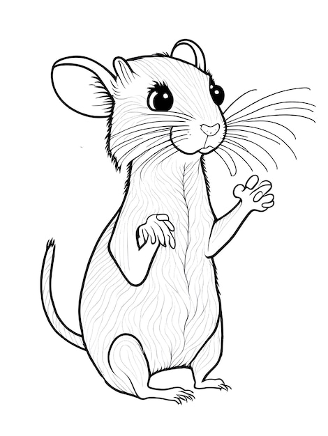 Photo easy rat coloring page for kids