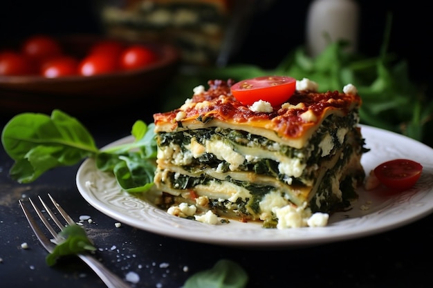Premium AI Image | Easy Vegetarian Spinach Lasagna