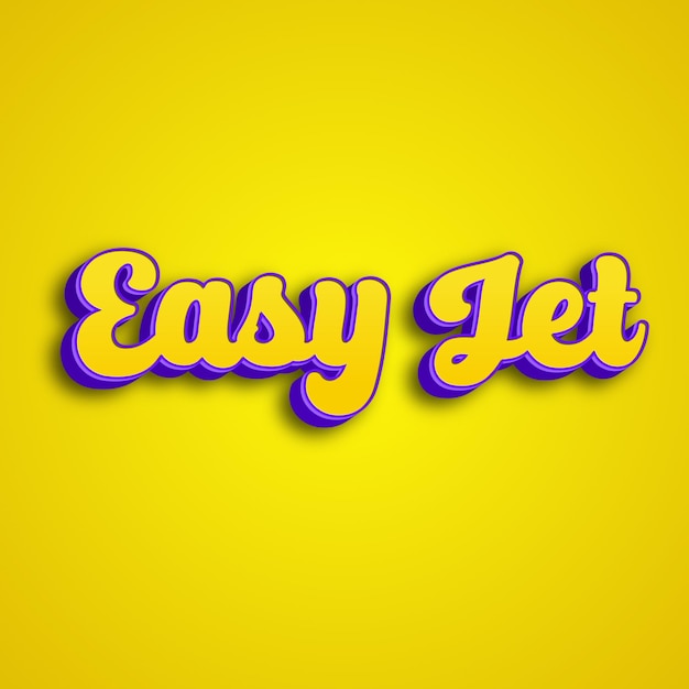 Photo easyjet typography 3d design yellow pink white background photo jpg