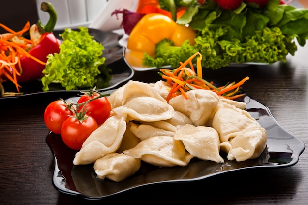 Eating fast food, on a plate