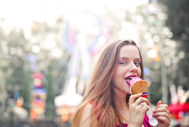 Eating ice cream