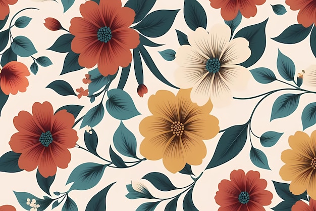 Фото Оутифулл цветочные узоры иллюстрация цветочный фон винтажный стиль ai сгенерирован