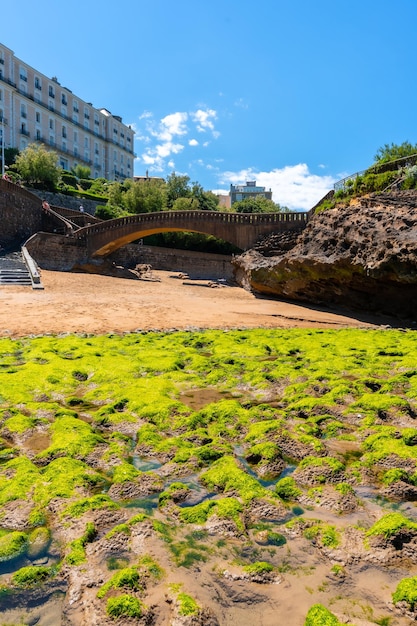 Eb bij de Roca de Basta-brug op het strand van Biarritz Lapurdi France