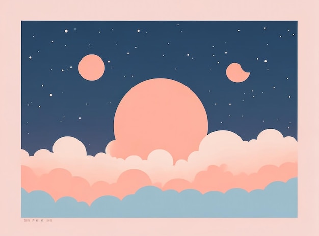 エボニー・エニグマ 謎めいたエボニー色の白い雲の夜空の景色