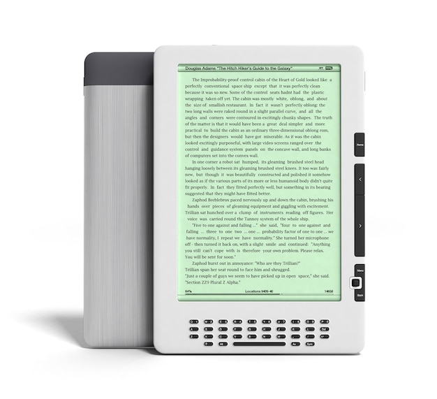 Foto ebook reader 3d render afbeelding op wit