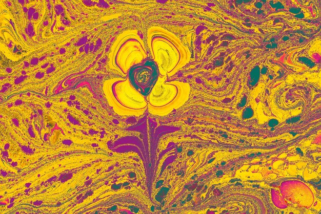 Ebru kunst achtergrond met florale marmering textuurpatronen Abstracte marmeren bloemmotief textuur