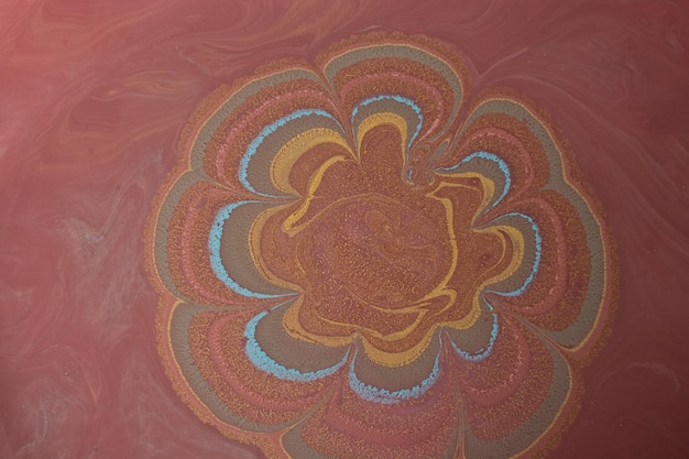 ebru marbling art with flower patterns abstract background template