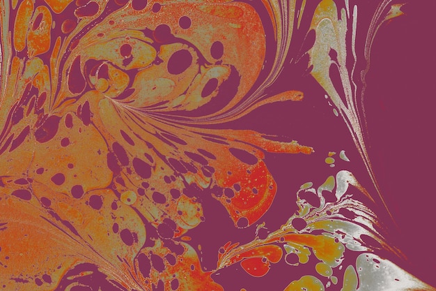 Ebru marbling Art with flower patterns Abstract background template