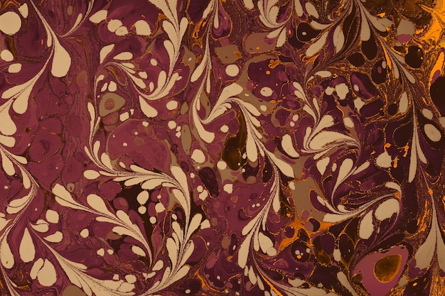 Ebru marbling Art with flower patterns Abstract background template