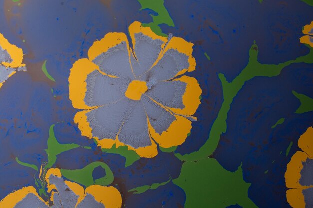 Ebru marbling Art with flower patterns Abstract colored background