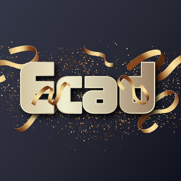 Ecad Text effect Gold JPG attractive background card photo