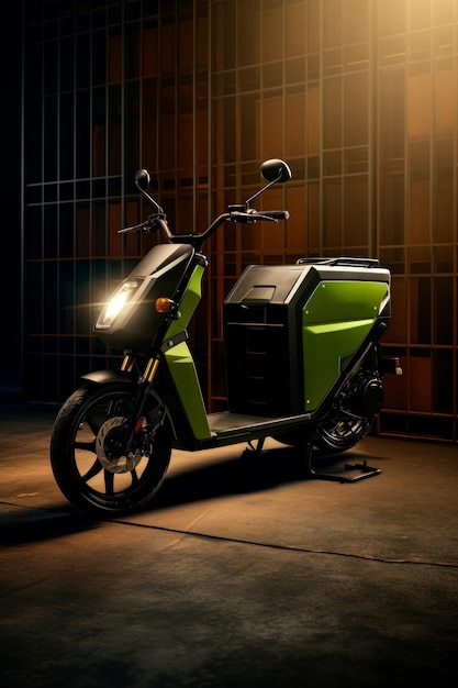 an ecargo green motorcycle electric mobility concept AI generative
