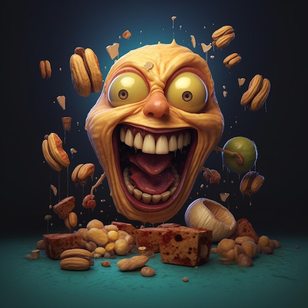 Eccentric Expressions Whimsical 3D Cartoon Characters and Illustrations