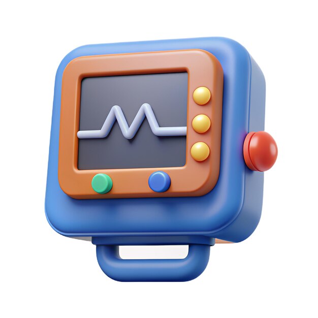 Photo ecg machine display with heartbeat pulse trace sign electrocardiogram beat rate wave medicine and healthcare concept 3d vector icon cartoon minimal style