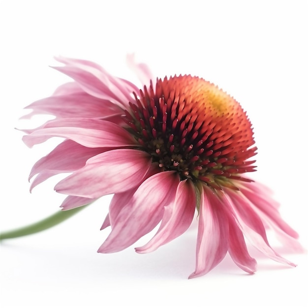 Echinacea flower close up isolated on white backgrounds Medicinal plant AI generated content