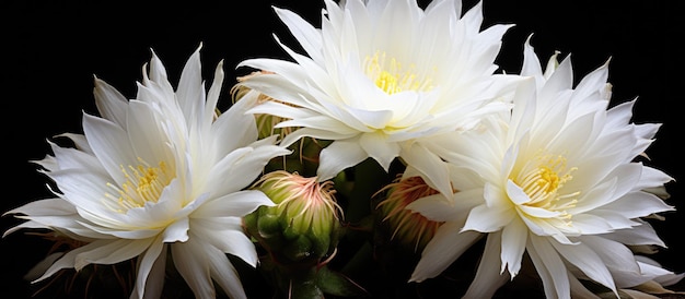 Echinopsis cactus flower in white pot
