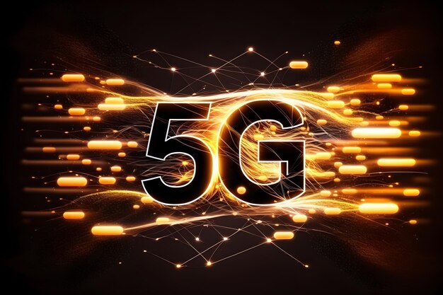 기술 입자 도트 5g 디지털 기업 배경 AI 생성