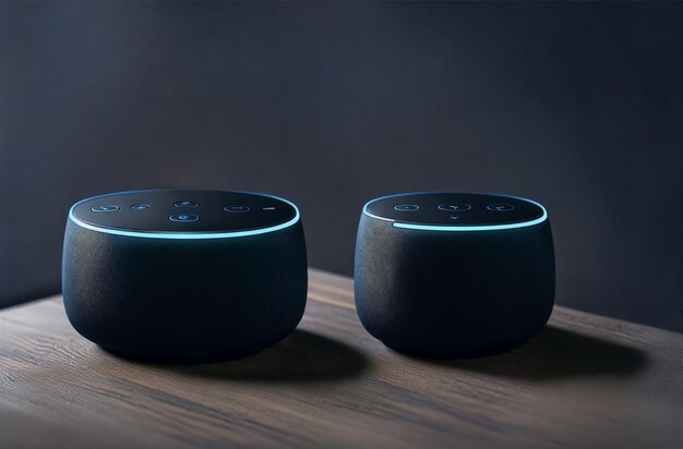 Photo echo from amazon alexa on the table alexa is a virtual personal assistant developed by amazon