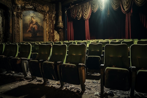 Echoes of Silent Films Derelict Theater Veiled in Vintage Charm