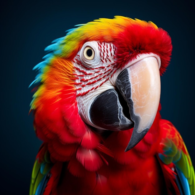 Echte foto's van papegaaien zijn erg gedetailleerd.