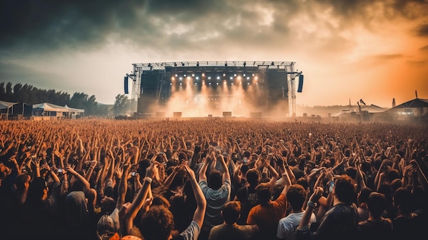 Echte fotografie van rockmuziekfestivals