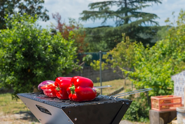 Echte veganistische bbq bio-paprika's