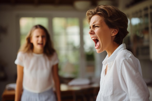 echtpaar schreeuwend en boos met problemen