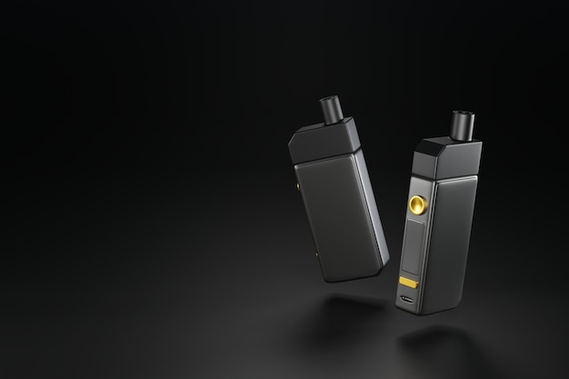 사진 검은 배경 3d 렌더링에 전자 담배 vape