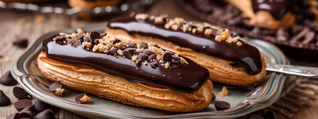 Eclairs With Chocolate Filling