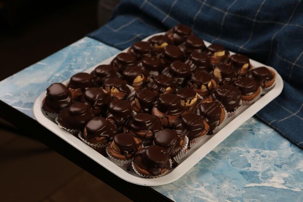 Eclairs with chocolate topping delicious chocolate small cake ekler pastry