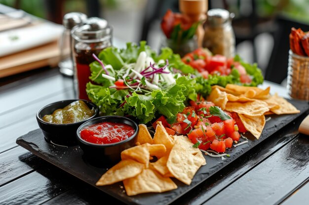 Photo eclectic appetizers snacks plate food generate ai