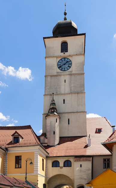 Photo eclectic council tower of sibiu turnul sfatului built 12th century rebuilt over time romania