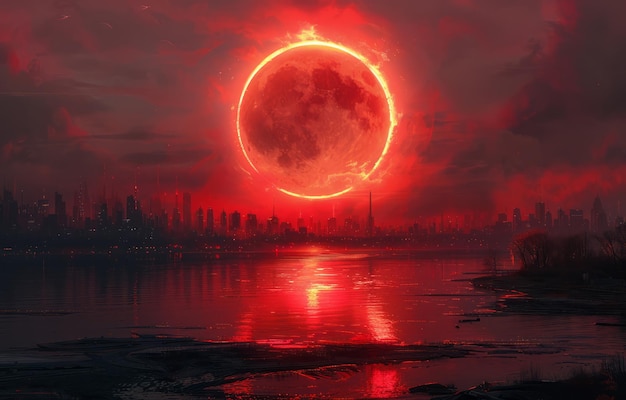 Eclipse of the sun in the city