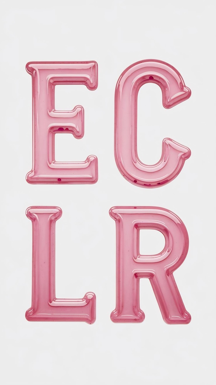 Photo eclr in pink glaze on a white background isolated
