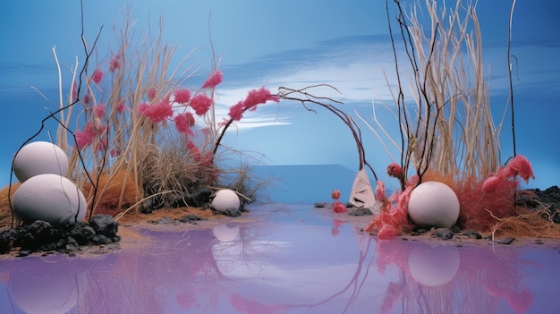 Эко арт экологические инсталляции творения на основе природы сплошной цвет фона