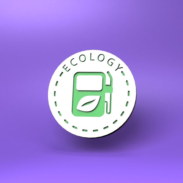 Eco brandstof pictogram Ecologie concept 3d render illustratie