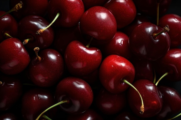 Eco cherries background Generate Ai