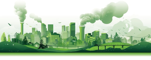 Eco cityscape go green concept stock AI generated illustration