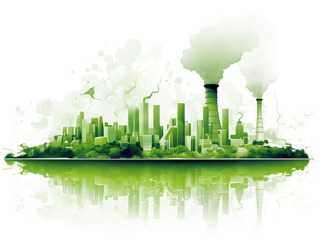 Foto eco cityscape go green concept stock illustrazione generata dall'ai